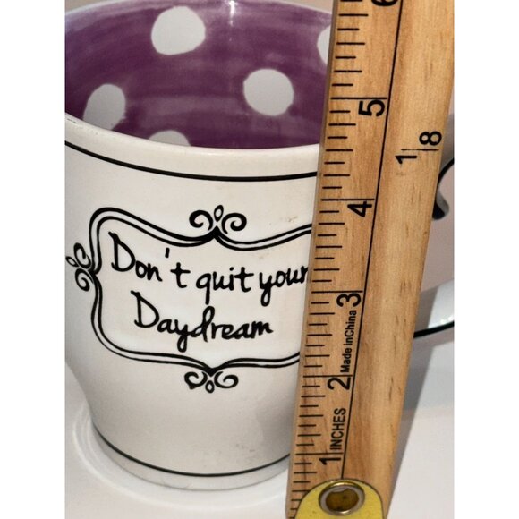 Dont Quit Your Daydream Ceramic Coffee Mug 12oz By Spectrum Designz Polka Dot Pu - Picture 5 of 5